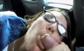 Wife sucking in the car